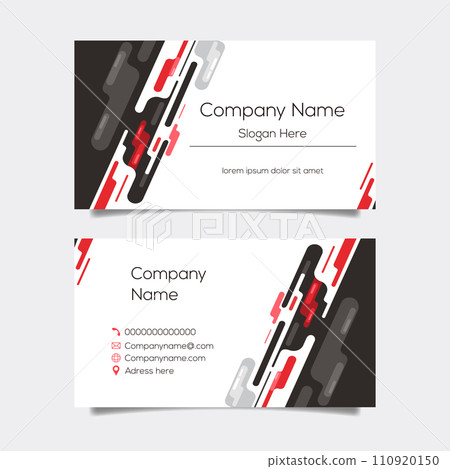 Vector abstract business card background design. Modern business name card layout design for print. Red background vector template 110920150