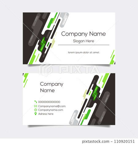 Vector abstract business card background design. Modern business name card layout design for print. Green background vector template Vector abstract business card background design. Modern business name card layout design for print. Green background vector template 110920151