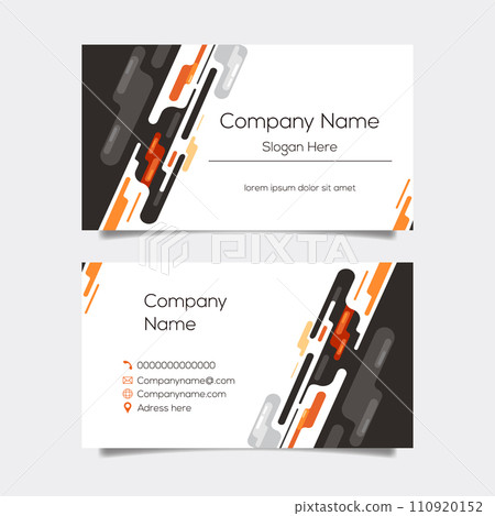 Vector abstract business card background design. Modern business name card layout design for print. Yellow background vector template Vector abstract business card background design. Modern business name card layout design for print. Yellow background vector template 110920152