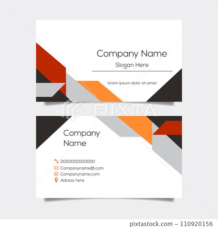 Vector abstract business card background design. Modern business name card layout design for print. Yellow background vector template Vector abstract business card background design. Modern business name card layout design for print. Yellow background vector template 110920156