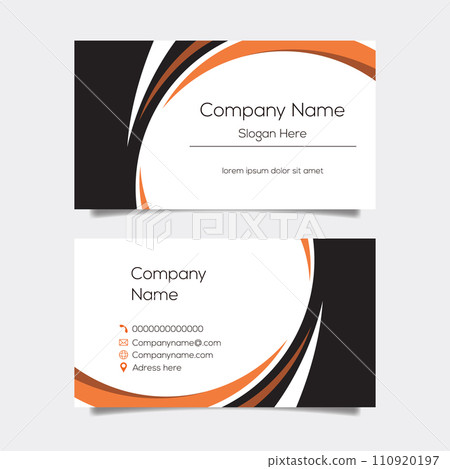 Vector abstract business card background design. Modern business name card layout design for print. Yellow background vector template Vector abstract business card background design. Modern business name card layout design for print. Yellow background vector template 110920197