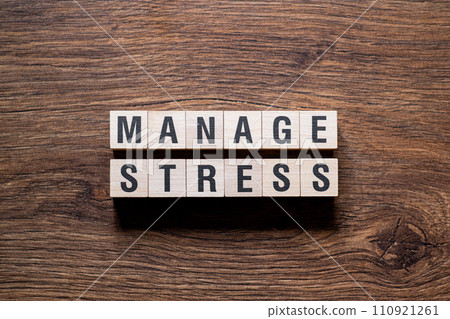 Manage stress - word concept on building blocks, text 110921261