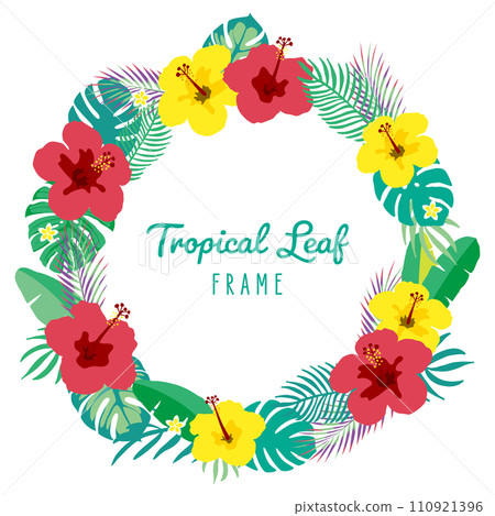 Hawaiian hibiscus frame 110921396