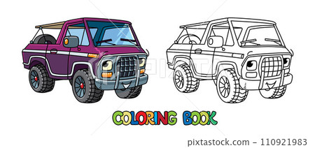 Funny small old coe truck vector illustration Funny small old coe truck vector illustration 110921983