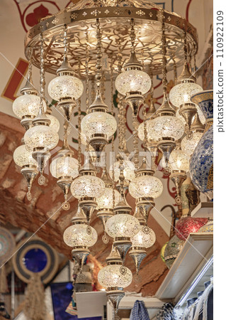 White Glass Chandelier 110922109