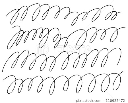Hand drawn thin swirled lines collection. Doodle style vector black line illustration isolated on white background. Hand drawn thin swirled lines collection. Doodle style vector black line illustration isolated on white background. 110922472