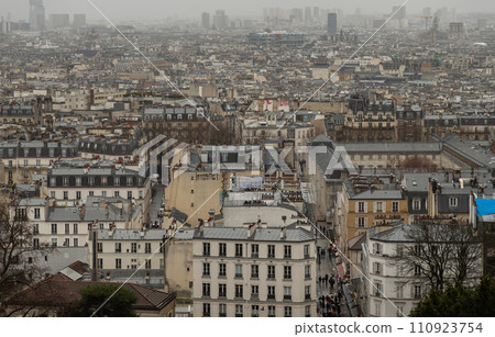 Paris city view and rooftops of house From The Top Of Montmartre. 110923754