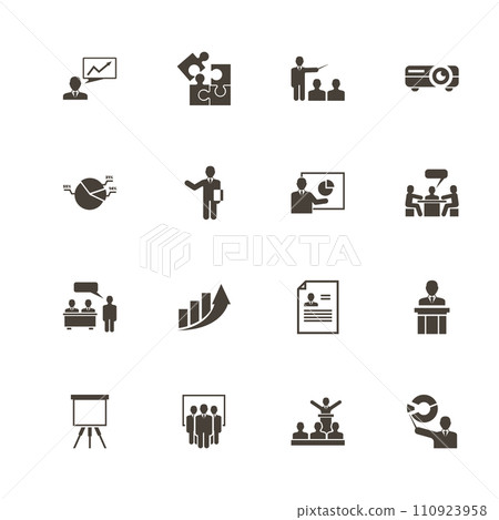 Business Presentation - Flat Vector Icons 110923958