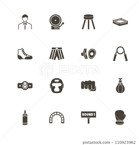 Boxing and Fighting - Flat Vector Icons Boxing and Fighting - Flat Vector Icons 110923962