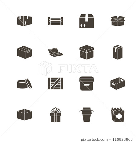 Box and Crates - Flat Vector Icons Box and Crates - Flat Vector Icons 110923963