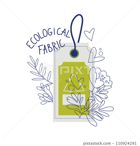 Eco Friendly Tag for Ecological Clothing Fabric Shopping Vector Illustration Eco Friendly Tag for Ecological Clothing Fabric Shopping Vector Illustration 110924291