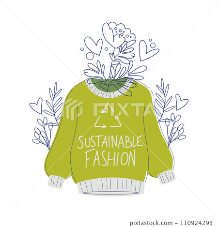 Eco Friendly with Ecological Clothing Wear Fabric Shopping Vector Illustration Eco Friendly with Ecological Clothing Wear Fabric Shopping Vector Illustration 110924293