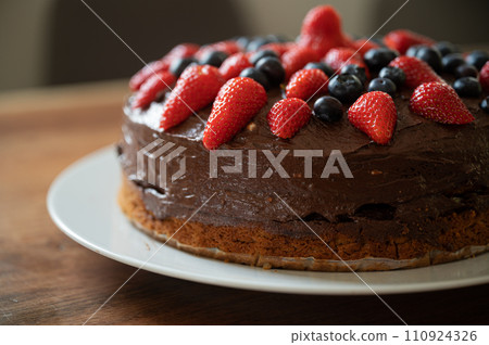 Delicious vegan chocolate cake 110924326