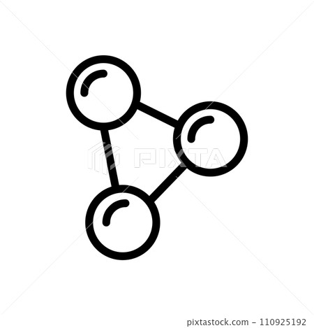 Vector black line icon connection of molecules isolated on white background Vector black line icon connection of molecules isolated on white background 110925192