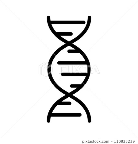 Vector black line icon dna structure isolated on white background Vector black line icon dna structure isolated on white background 110925239