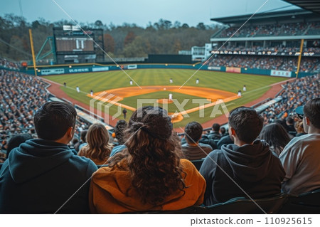 Fans watching a baseball game: emotions and excitement at a sporting event Fans watching a baseball game: emotions and excitement at a sporting event 110925615