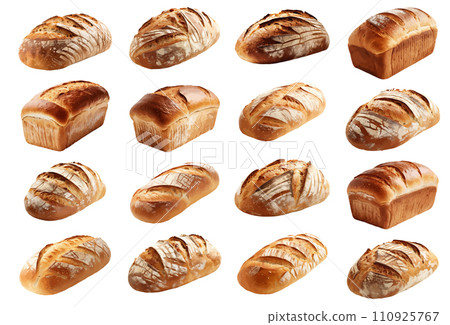 Bread on the hearth vector set isolated on white background 110925767
