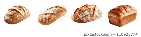 Bread on the hearth vector set isolated on white background 110925774