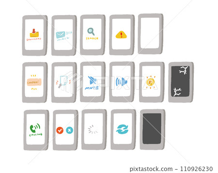 智慧型手機上出現的圖示插圖集 智慧型手機上出現的圖示插圖集 110926230