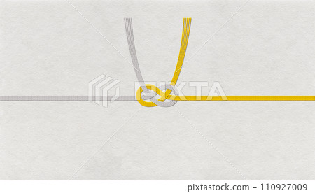 Image of traditional Japanese paper and gold, silver and mizuhiki, "Awaji knot" for auspicious occasions and celebrations Image of traditional Japanese paper and gold, silver and mizuhiki, "Awaji knot" for auspicious occasions and celebrations 110927009
