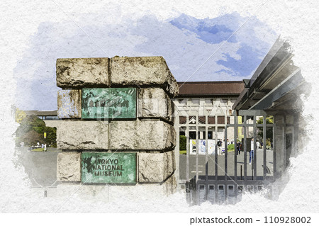 Watercolor style Ueno Park Tokyo National Museum Taito-ku, Tokyo Watercolor style Ueno Park Tokyo National Museum Taito-ku, Tokyo 110928002