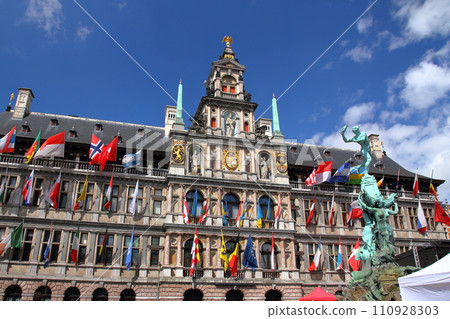 Antwerp City Hall, a World Heritage Site in Belgium of Western Europe, is part of the “Belfries of Belgium and France” 110928303