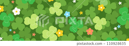 Background illustration_clover and flowers Background illustration_clover and flowers 110928635