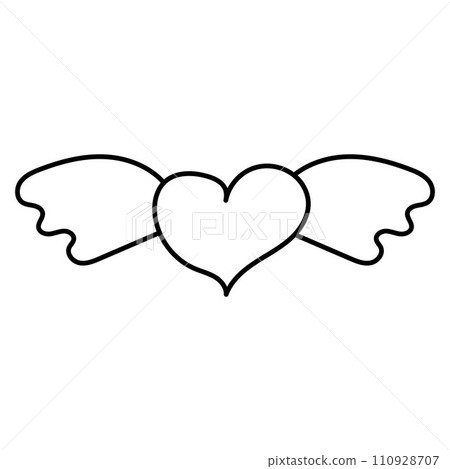 heart wings flying pink blue love icon heart wings flying pink blue love icon 110928707