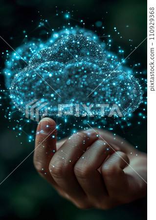Illustration highlighting the concept of cloud storage. 110929368