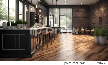 Modern coffeeshop and restaurant or kitchen room interior design.interior background concept. 110929677