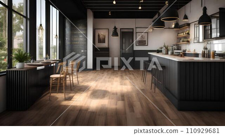 Modern coffeeshop and restaurant or kitchen room interior design.interior background concept. 110929681