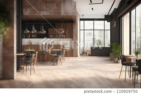 Modern coffeeshop and restaurant or kitchen room interior design.interior background concept. 110929750