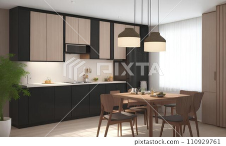 Modern coffeeshop and restaurant or kitchen room interior design.interior background concept. 110929761