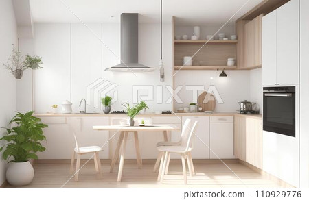 Modern coffeeshop and restaurant or kitchen room interior design.interior background concept. 110929776