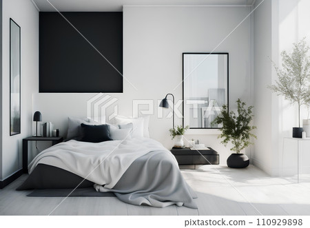 luxury bedroom interior with bedding sheet dark tone and modern style luxury bedroom interior with bedding sheet dark tone and modern style 110929898