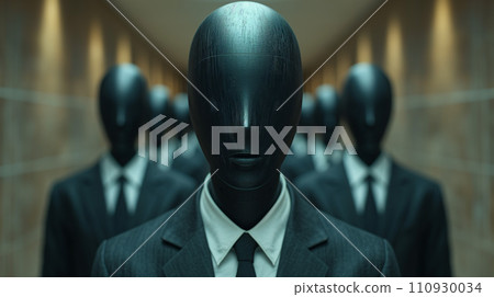 Many AI robot businessmen "AI generated image" 110930034