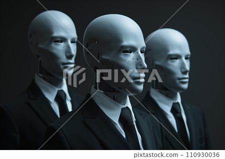 Many AI robot businessmen "AI generated image" 110930036