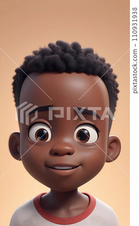 Hand drawn cartoon african little boy illustration Hand drawn cartoon african little boy illustration 110931938