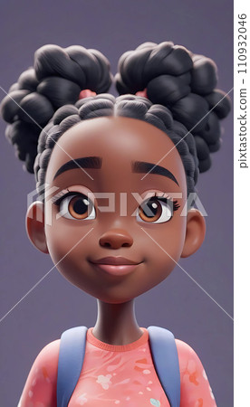 Hand drawn cartoon beautiful black girl illustration Hand drawn cartoon beautiful black girl illustration 110932046