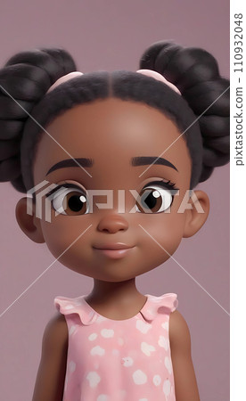 Hand drawn cartoon beautiful black girl illustration Hand drawn cartoon beautiful black girl illustration 110932048
