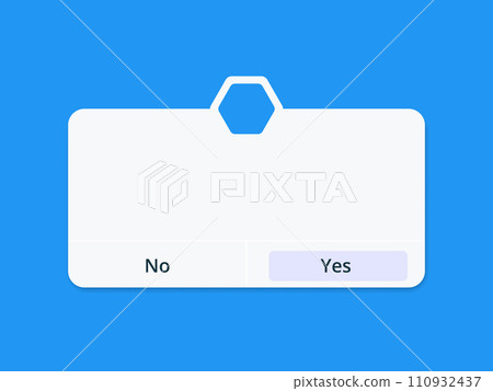 A blank notification with a hexagon sign on a blue background. A blank notification with a hexagon sign on a blue background. 110932437