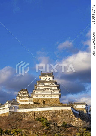 國寶姬路城黃昏,大城堡塔,兵庫縣姬路市 國寶姬路城黃昏,大城堡塔,兵庫縣姬路市 110932772