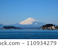 Enoshima and Mt. Fuji in winter 110934279