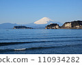 Enoshima and Mt. Fuji in winter 110934282