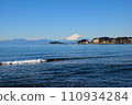 Enoshima and Mt. Fuji in winter 110934284