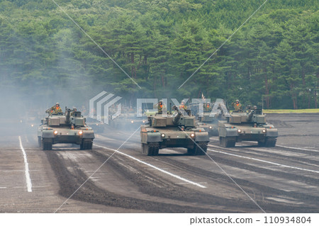 Ground Self-Defense Force Type 90 tank parade Ground Self-Defense Force Type 90 tank parade 110934804