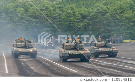 Ground Self-Defense Force Type 90 tank parade Ground Self-Defense Force Type 90 tank parade 110934818