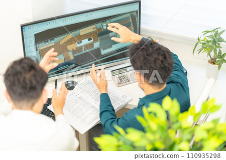 3D CAD 3D 3DCG 建築設計房屋室內2人 110935298