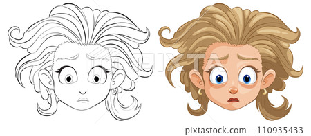 Surprised Cartoon Girl Illustration Surprised Cartoon Girl Illustration 110935433