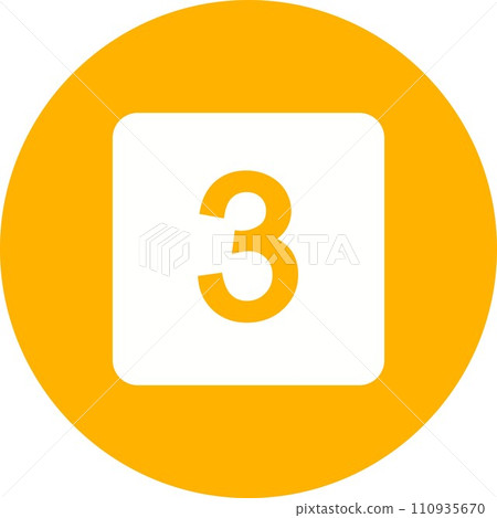 Keycap Digit Three icon vector image. 110935670